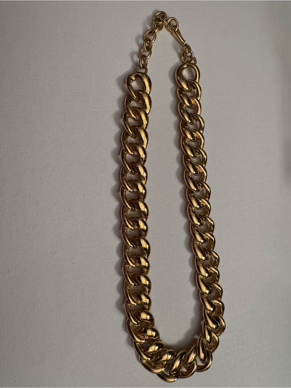 Vintage Monet Chunky Gold Curb Chain Necklace Heavy Statement Hook Clasp 80s